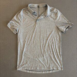 Lululemon Evolution Short-Sleeve Polo Shirt, Heathered Black (Men L)